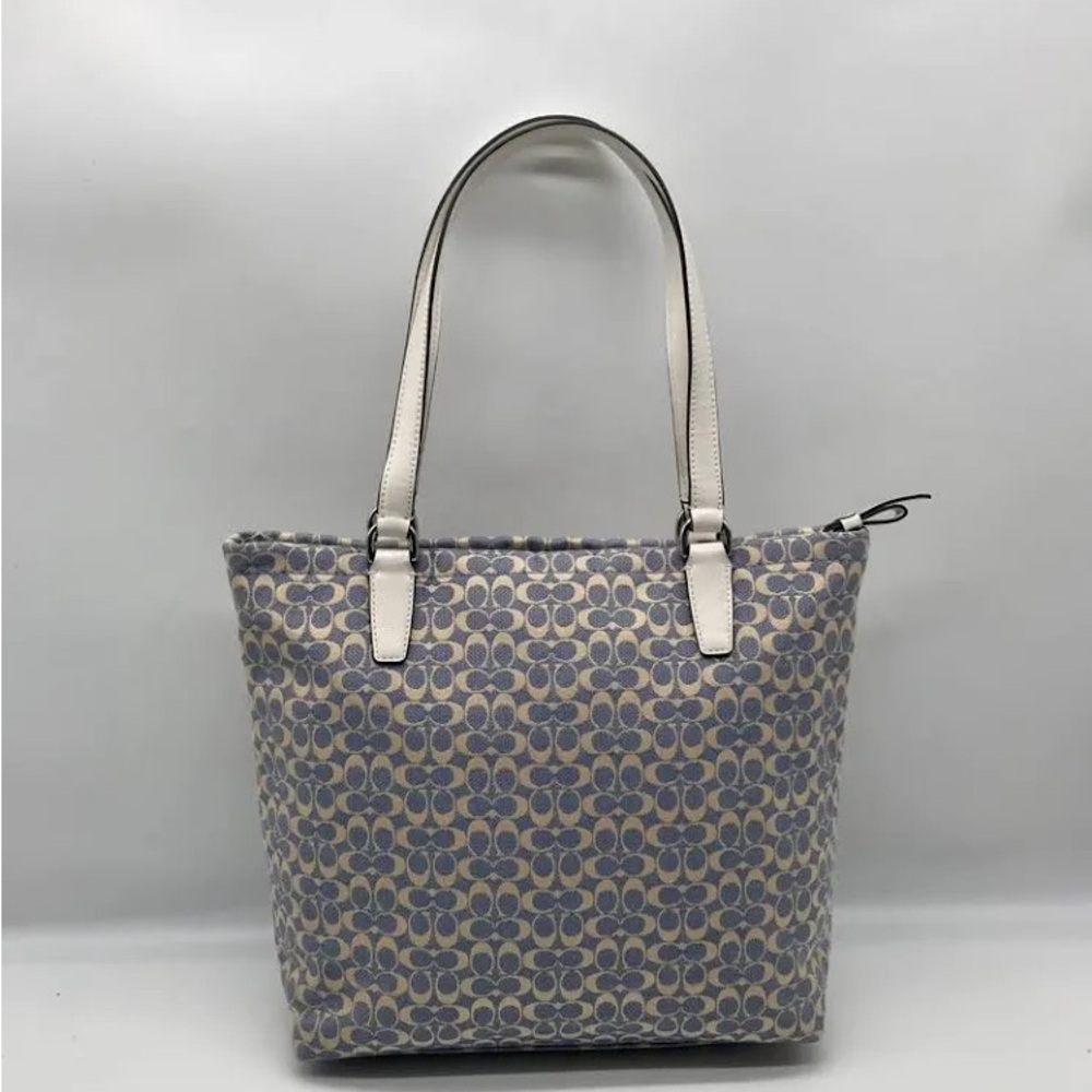 Coach Chambray Signature C Ivory Python Embossed … - image 2